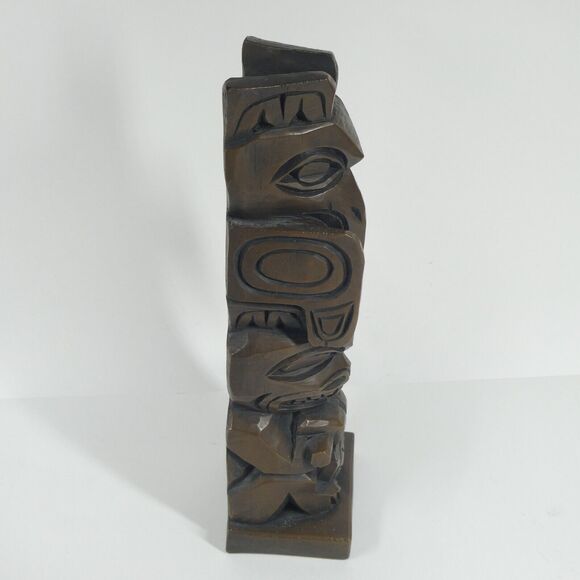 Totem Pole Statue 13" Tall Vintage Ceramic Ye Olde Curiosity Shop Seattle PNW - Picture 4 of 9